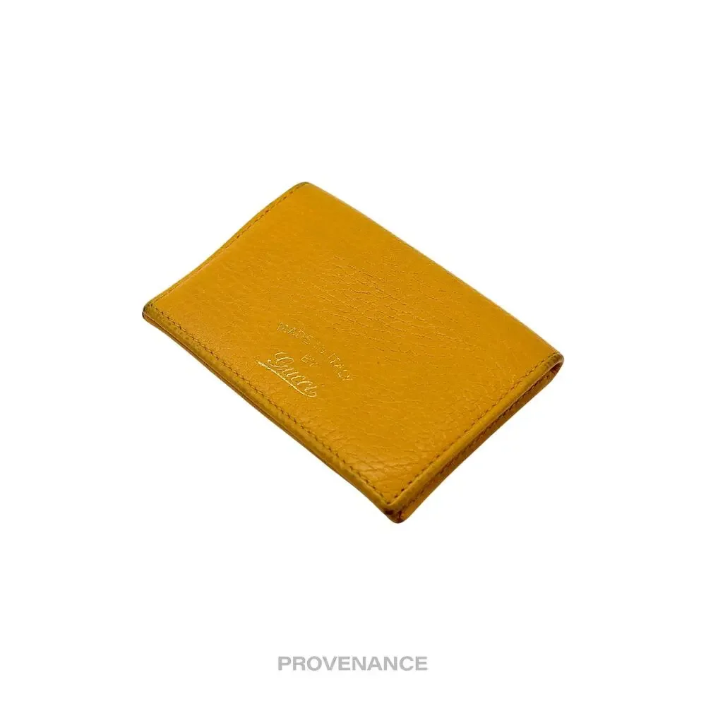 🔴 Gucci MII Pocket Organizer Wallet - Yellow Tumbled Leather - Picture 3 of 7